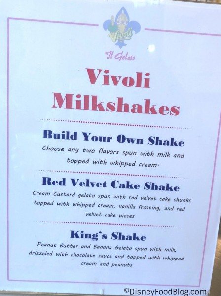 Milkshakes at Vivoli Il Gelato