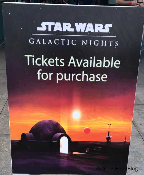 Star Wars Galactic Nights Tickets Signage