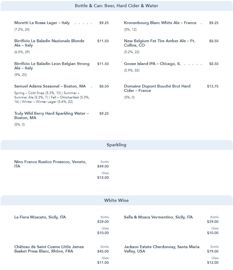 Breaking News The Menus For Bar Riva And Le Petit Cafe At Disney S Riviera Resort Are Here The Disney Food Blog