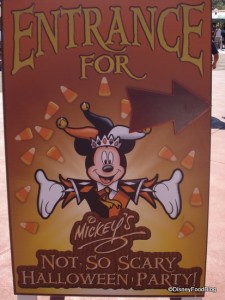 Mickey's Not So Scary Halloween Party entrance sign