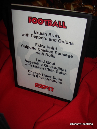 Football Themed Food at Media Event
