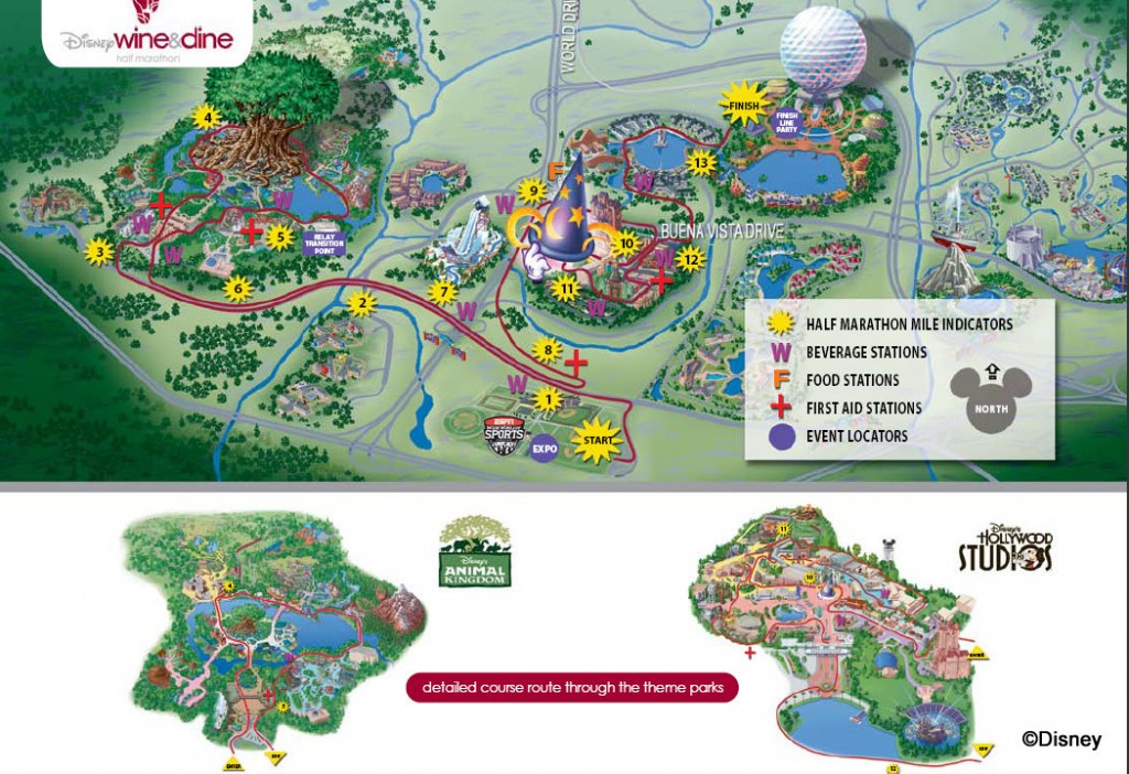 Course Maps for Wine & Dine Half Marathon Weekend the disney food blog