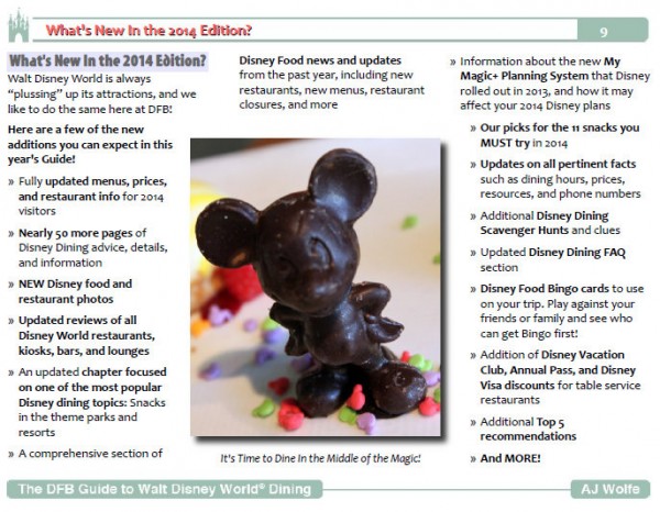 Sample Page from the 2014 DFB Guide to Walt Disney World Dining