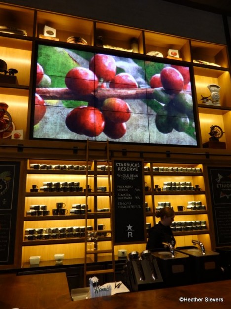 9 Panel LCD Screen Featuring "Water Color" Images of Coffee Resources