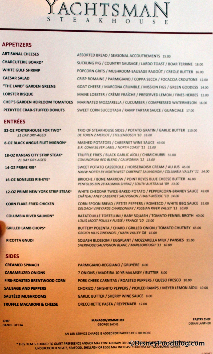 the yachtsman steakhouse menu