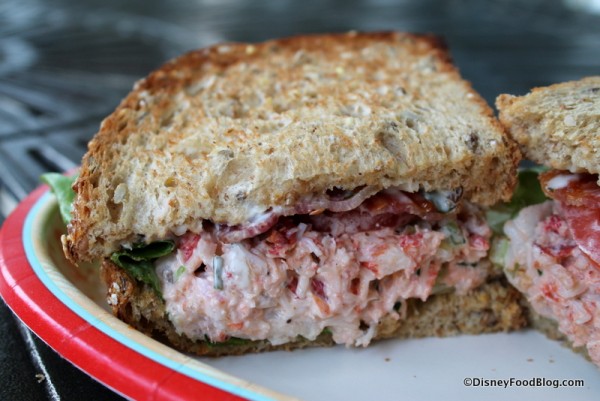 Close-up on Lobster Club Sandwich