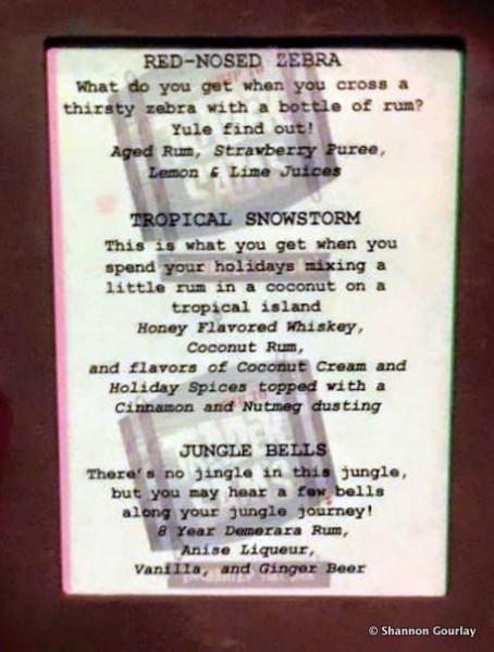 Holiday Drink Menu at Trader Sam's Enchanted Tiki Bar -- Click to Enlarge