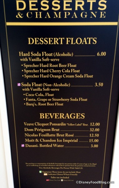 Desserts and Champagne Menu