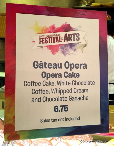 Opera Cake sign
