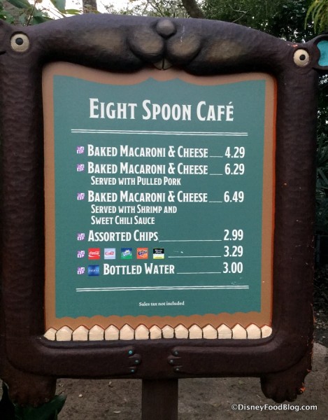 Eight Spoon Cafe Menu