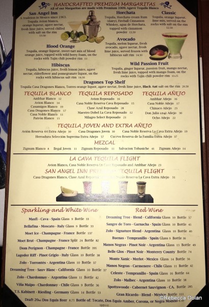 San Angel Menu