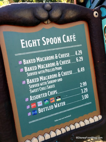 Eight Spoon Café Menu