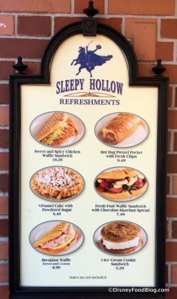 Sleepy Hollow Featured Items Menu