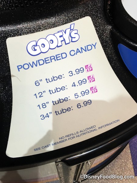 Goofy's Powdered Candy Prices