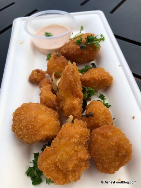 Fried Cauliflower with Capers, Garlic Parsley and Chili Ranch Sauce