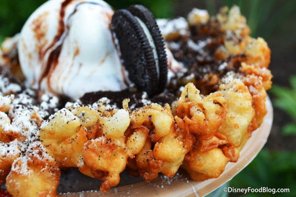 Review: Cookies & Cream Funnel Cake at Oasis Canteen in Walt Disney ...