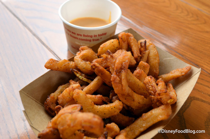 Onion Straws with Texas Petal Sauce