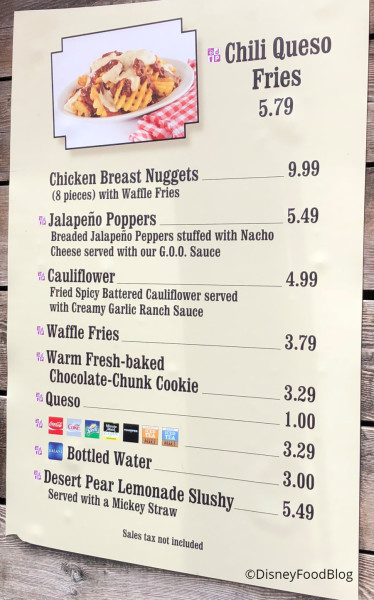 Golden Oak Outpost Menu