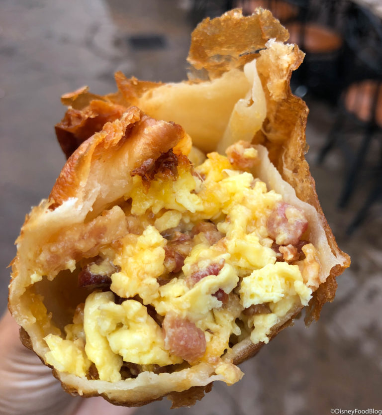 Review New Hearty Breakfast Chimichanga in Disneyland the disney