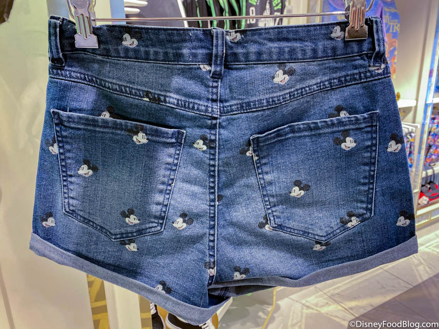 mickey mouse blue jean shorts
