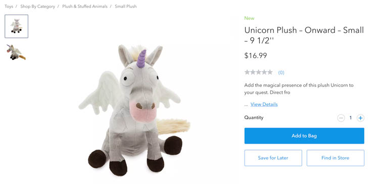 disney unicorn plush