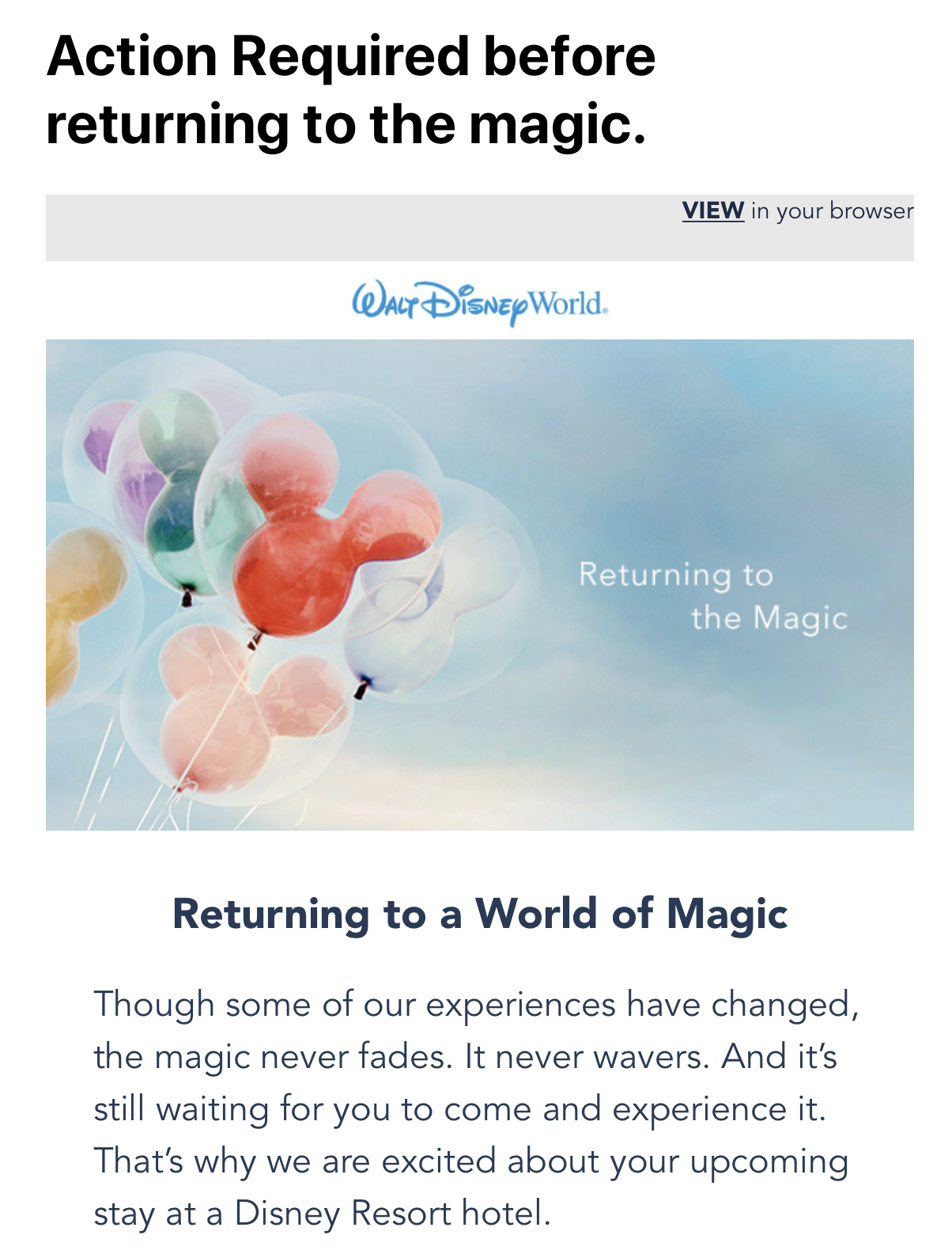 An Update on Walt Disney World Resort Reservations