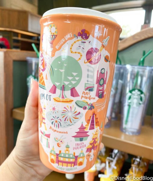 Epcot Spaceship Earth Starbucks Ceramic Travel Tumbler 