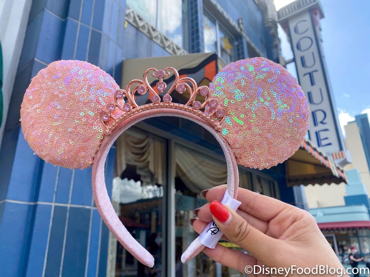 Walt Disney World Disneys Hollywood Studios Legends Of Hollywood Peach Pink Princess Crown Tiara Minnie Ears Ear Headband 6 1536x1152 