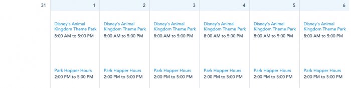 Disney World Park Hours and Park Pass Availability For the Week of