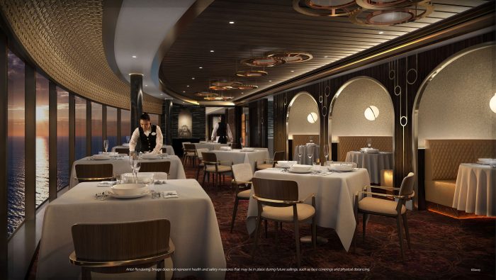 disney cruise restaurant black and white to color