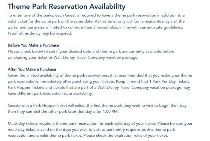 Disneyland Theme Park Reservations