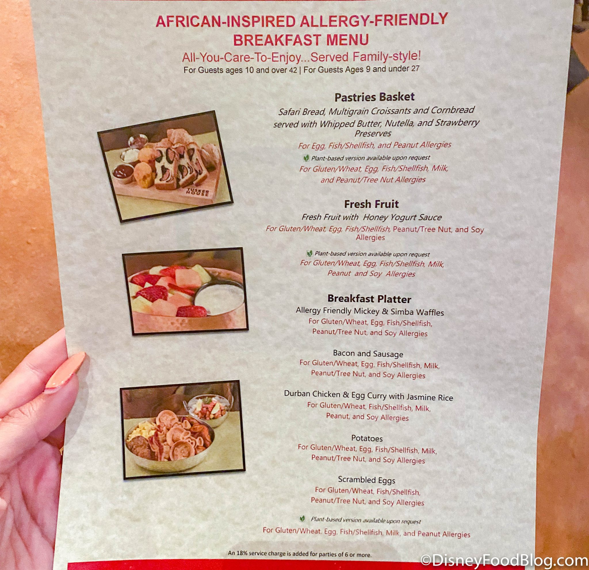 MENUS and PRICES Announced for Tusker House Character Dining in Disney