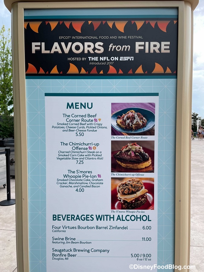 2021 Epcot Food And Wine Festival Flavors From Fire Menu 