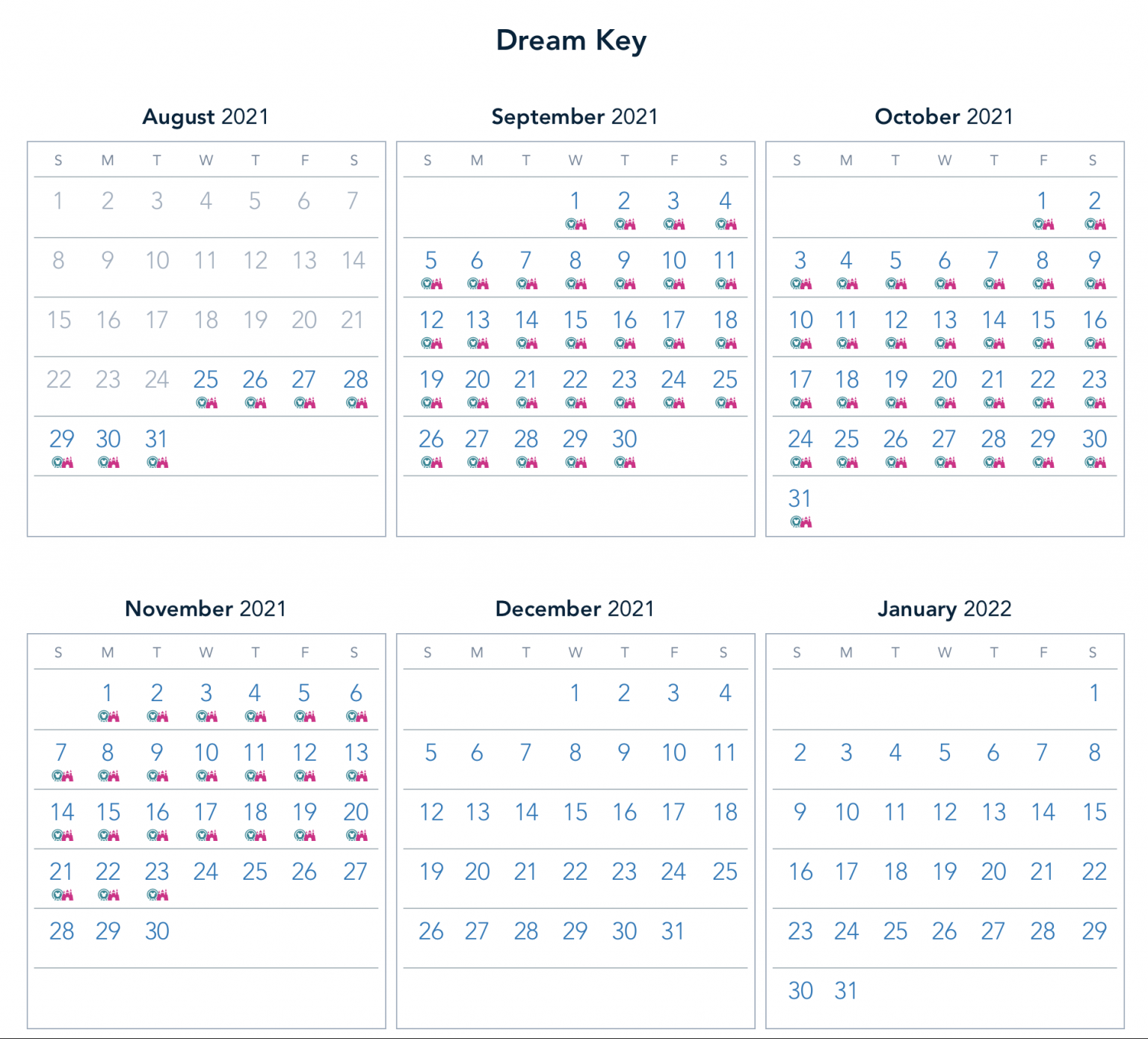 PHOTOS ALL of the Magic Key Blockout Dates for Disneyland Disney by Mark