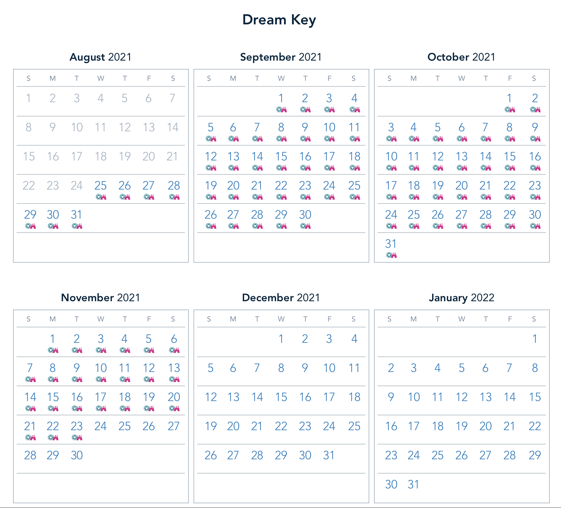 PHOTOS ALL of the Magic Key Blockout Dates for Disneyland Disney by Mark