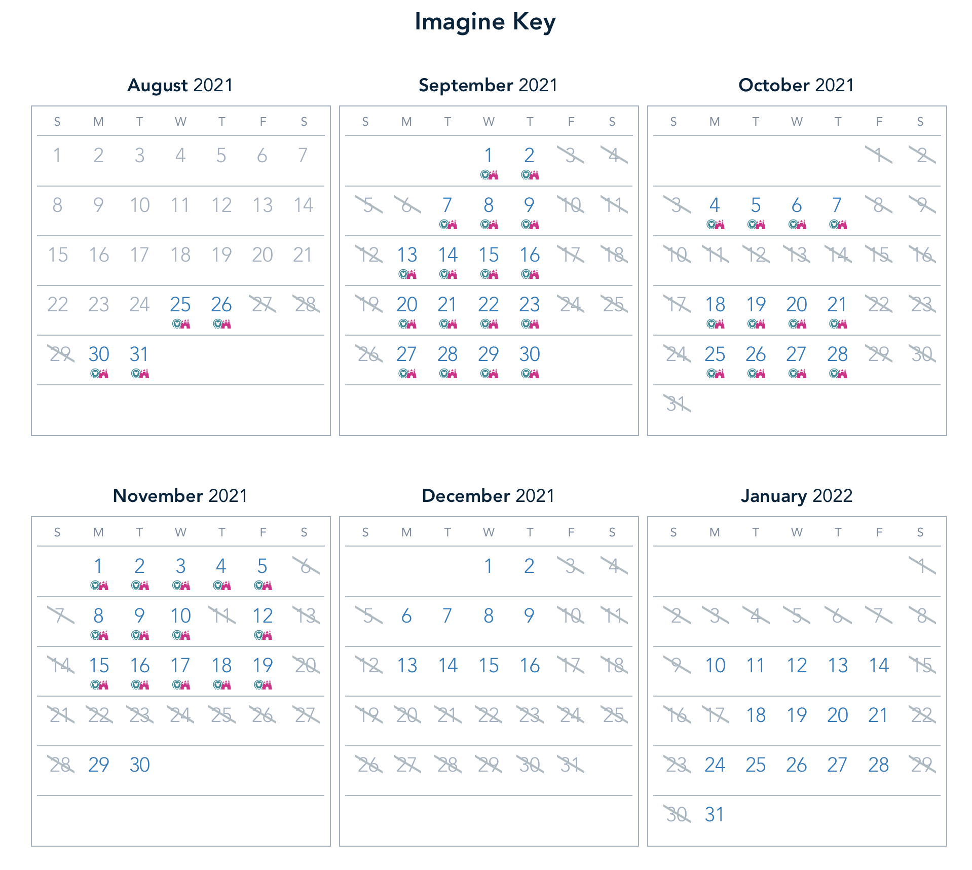 PHOTOS ALL of the Magic Key Blockout Dates for Disneyland Disney by Mark