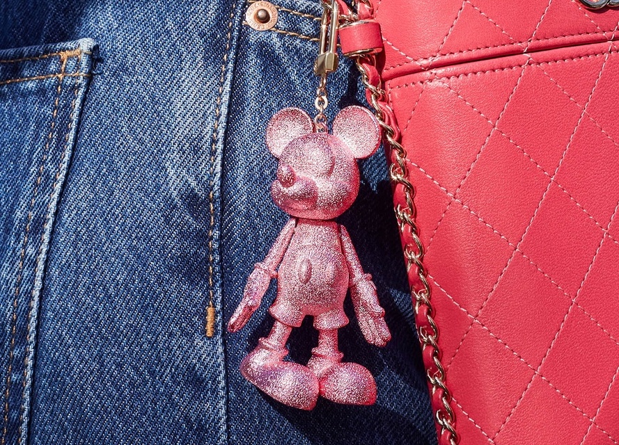 gold glitter baublebar mickey mouse bag charm 2022 