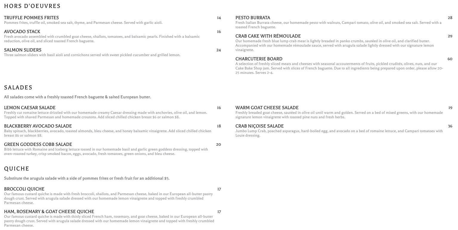 What The MENU And PRICING Could Look Like When The Cake Bake Shop Opens ...