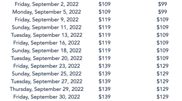 FULL LIST of PRICES and DATES for Mickey's Not-So-Scary Halloween Party