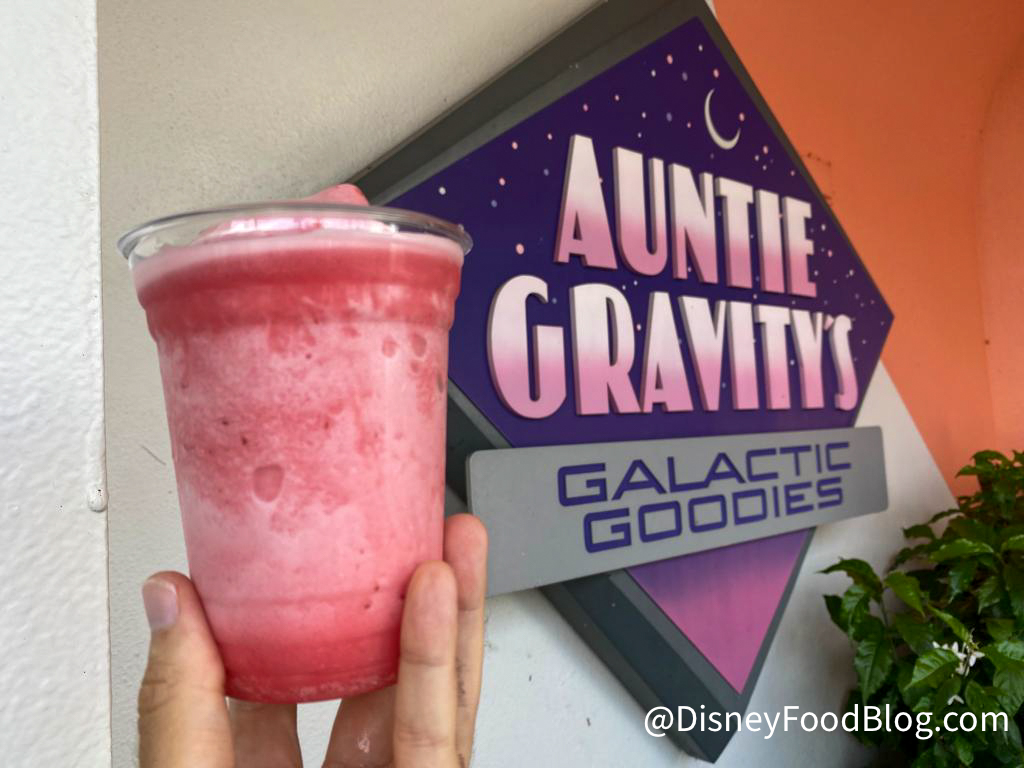 2022 Strawberry Smoothie Auntie Gravitys Galactic Goodies Magic Kingdom Sign 1 