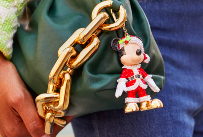 gold glitter baublebar mickey mouse bag charm 2022 