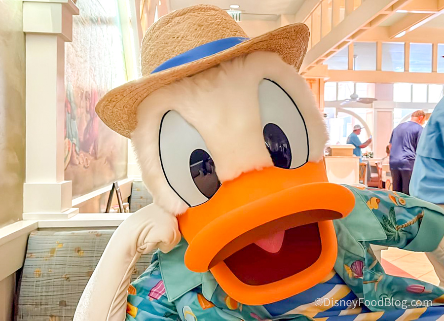 Characters Are Back At Cape May Cafe And We Ve Got A Full Review Plus Donald Sat With Us The Disney Food Blog