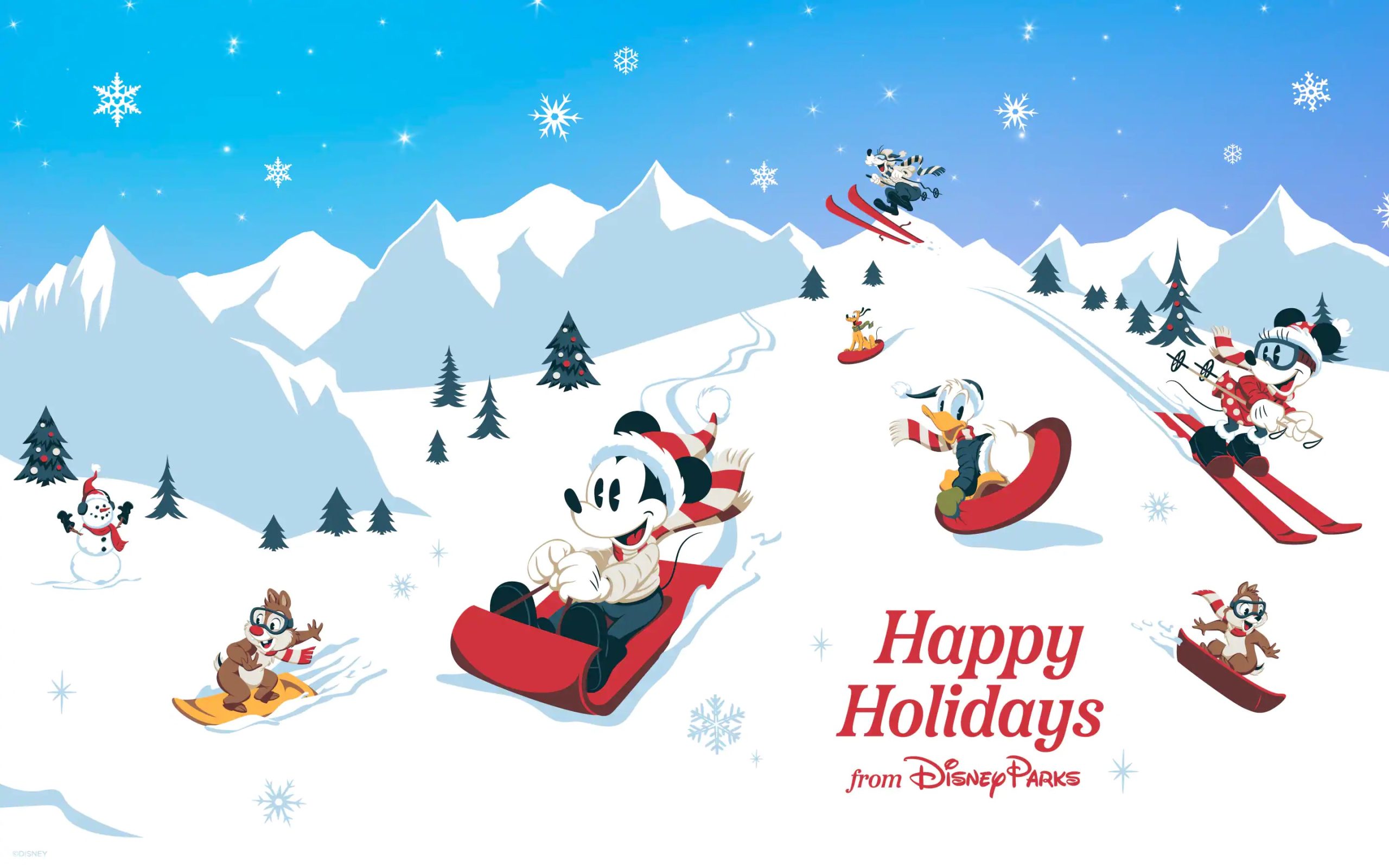 Merry Christmas Disney Cartoon Pictures Mickey Mouse Minnie Donald Duck  Pluto And Goofy Hd Wallpaper 2560x1600  Wallpapers13com