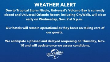 NEWS: Universal Orlando Closing Due To Tropical Storm Nicole | The ...