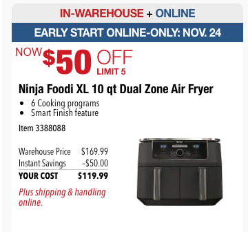 Costco Finds: $119.99 Ninja Foodi 10QT Airfryer! The XL fryer