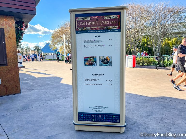 PHOTOS Festival of the Arts MENUS with PRICES Are Up in EPCOT! the