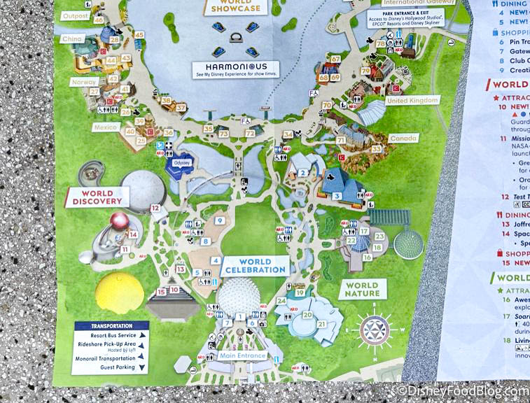 2023 EPCOT Park Map 6 
