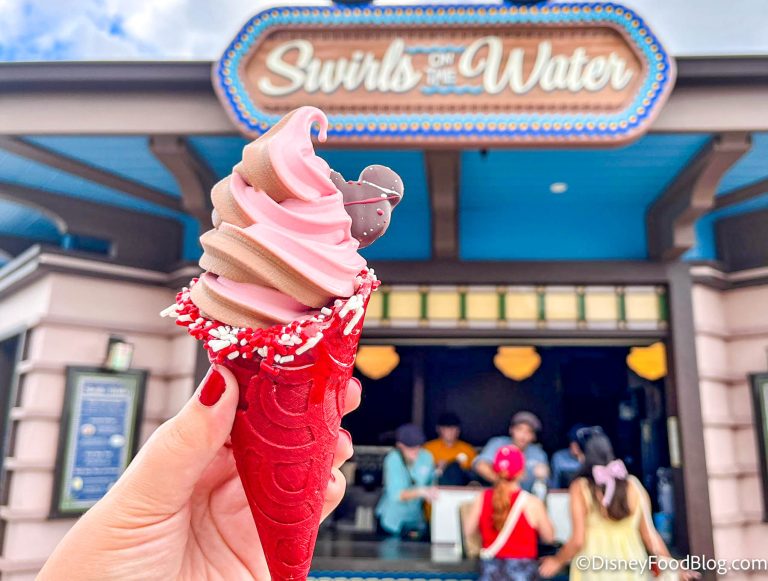 REVIEW: Valentine Red Velvet Cone at Swirls on the Water in Disney ...