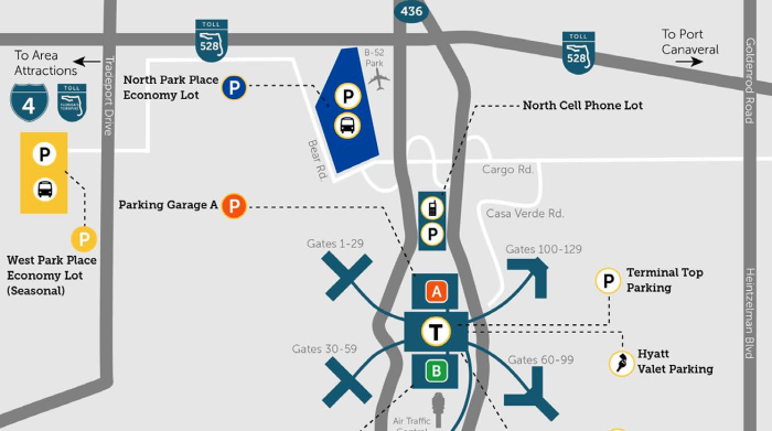 Orlando airport map  Airport Parking Guides