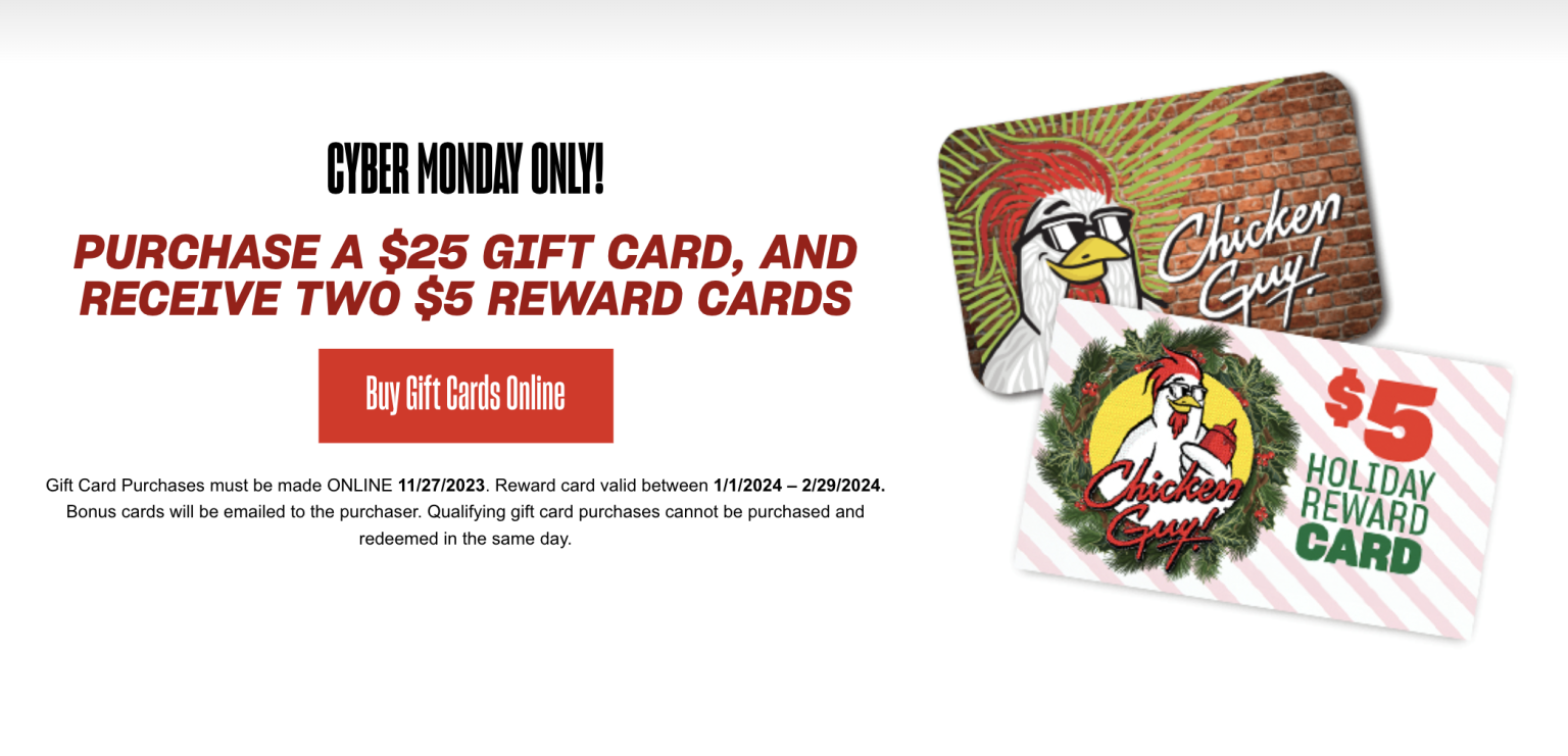 Chicken Guy's Cyber Monday SALE Is HERE! Buy Gift Cards Online to Save